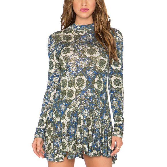 Free People Womens Annabelle Printed Tunic Dress - Picture 1 of 9